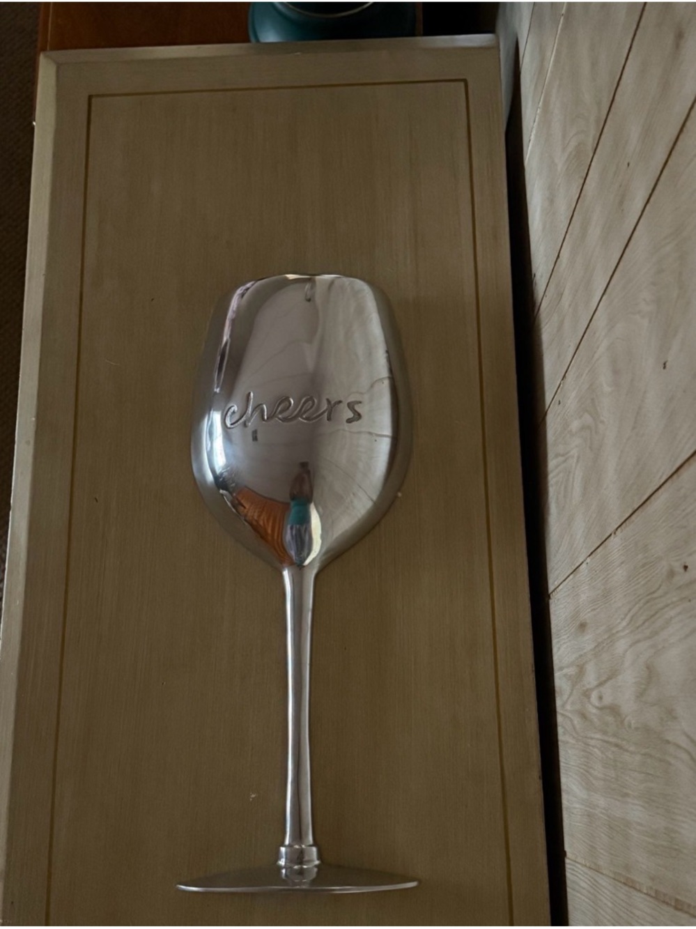 Metal Wine Glass Wall Decor - "cheers"